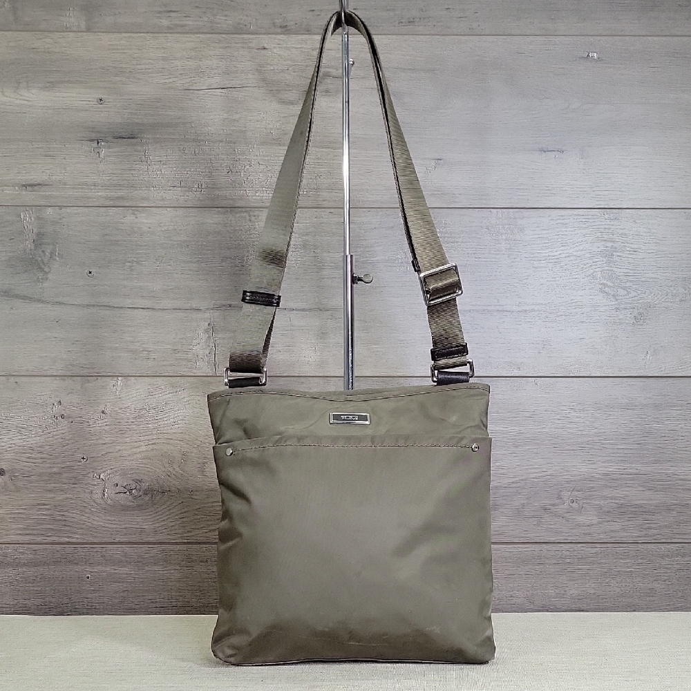 Tumi Olive Green Nylon Crossbody Shoulder Bag
